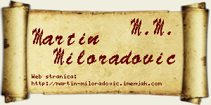 Martin Miloradović vizit kartica